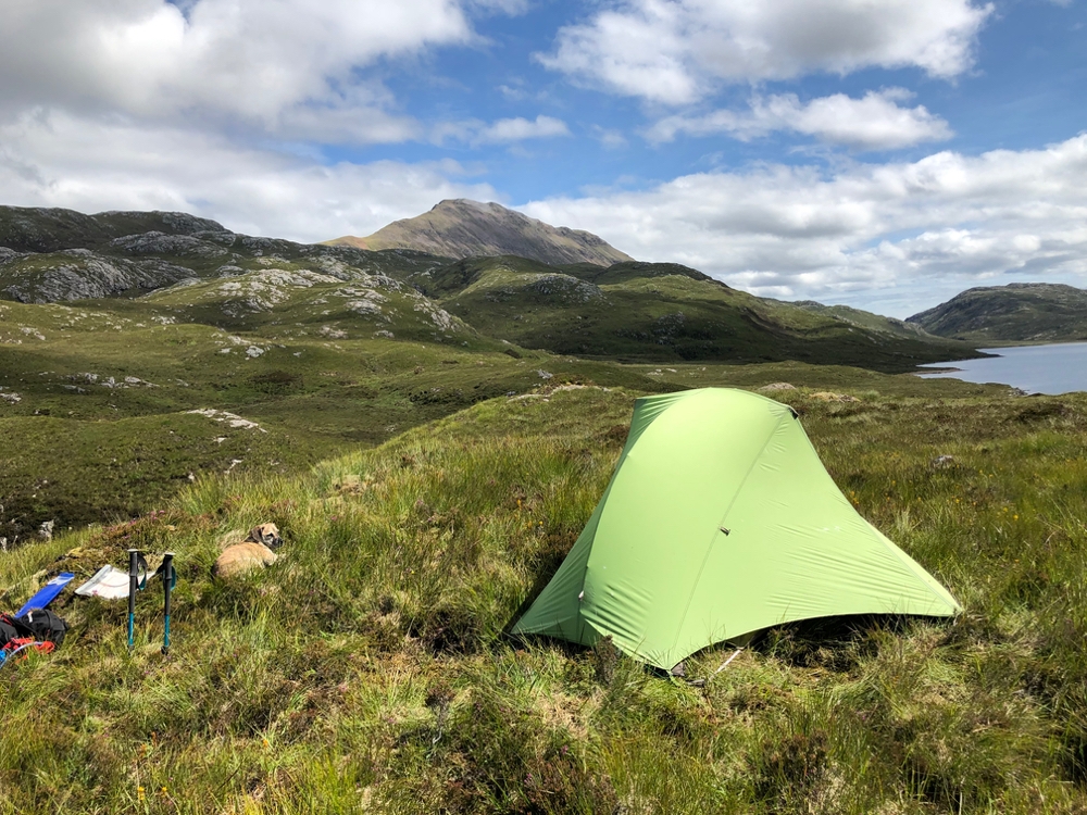 Wild camping view of Canisp.