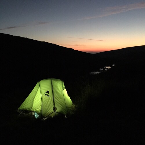 Sun setting over the River Plyn, Dartmoor