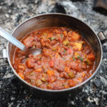 Sweet potato black bean campfire chilli