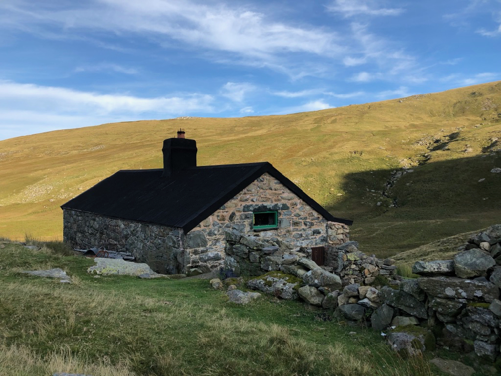 Dulyn Bothy, former shepherd's hut now a two room refuge maintained by the Mountain Bothy Association