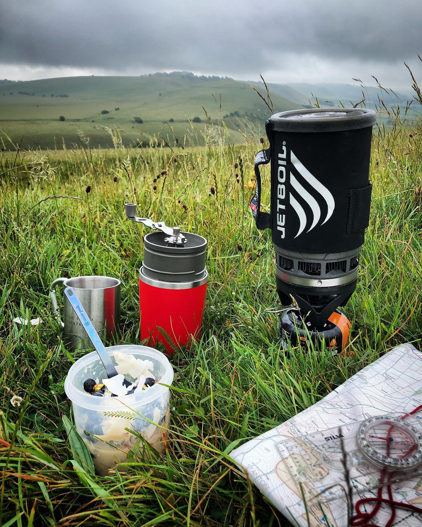 Cafflano Klassic coffee maker in the wilderness