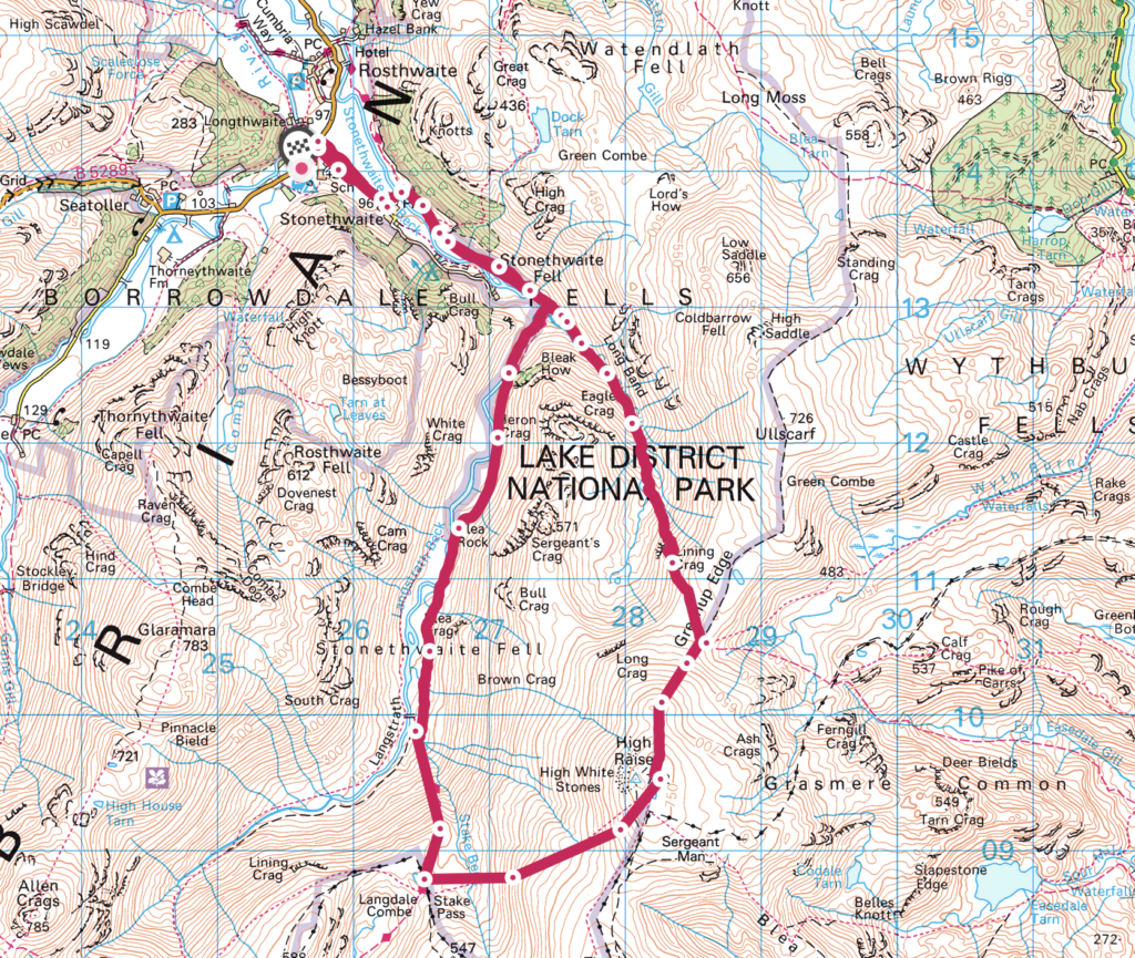 lake district wild camping map