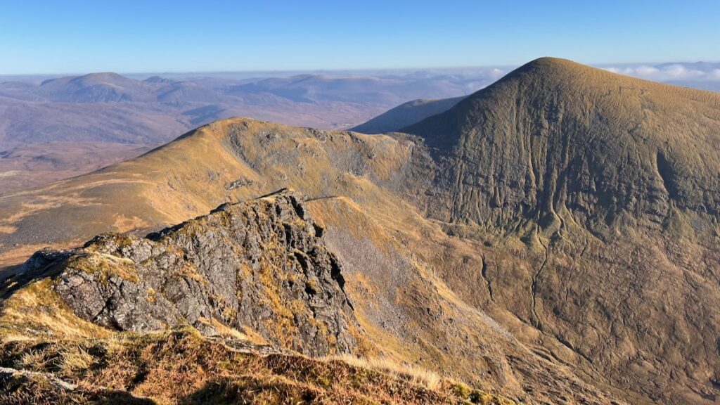 Fannichs Munros: Meall a' Chrasgaidh from Sgùrr nan Clach Geala