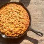 Masa harina cornbread with sweetcorn and pickled chillies