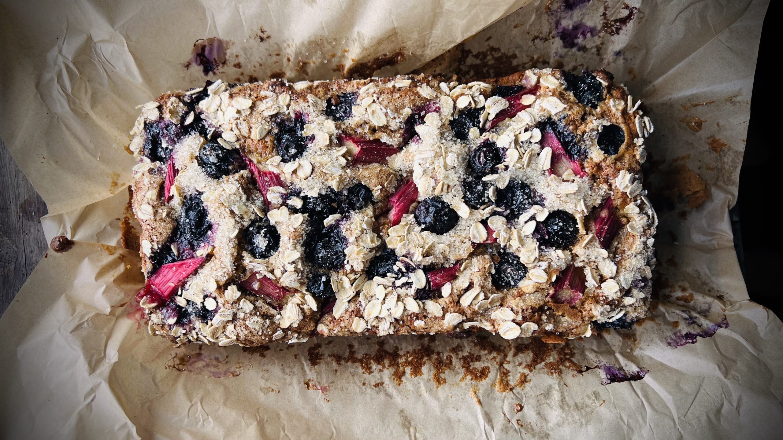 blueberry rhubarb ginger cake