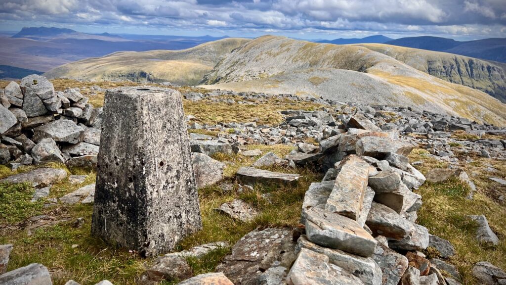 Trig point at Meallan Liath Coire Mhic Dhùghaill