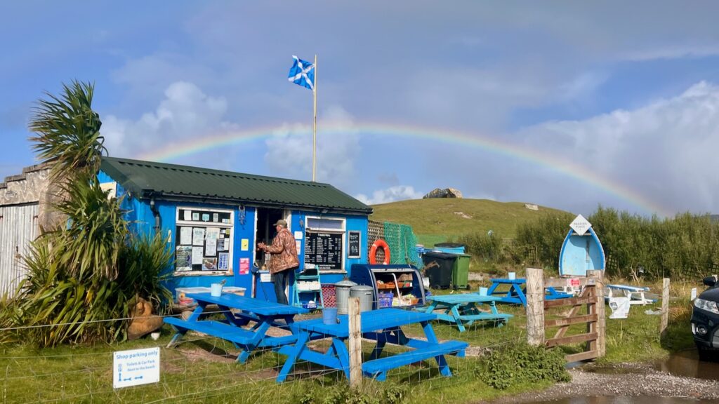 Flossie's beach store, Clachtoll
