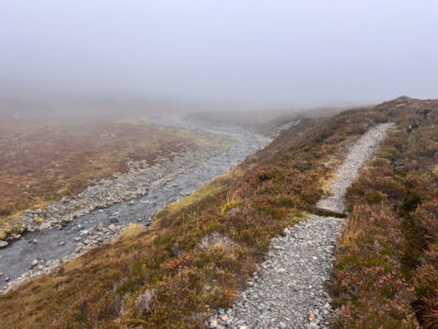 A good track leads back towards where we started.