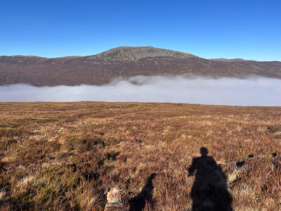 Heading into the clouds to find my tent!