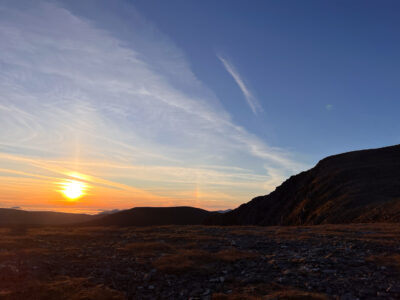 Faint hint of a sun bow.
