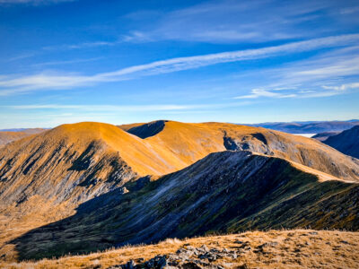 Looking back towards Aonach Beag from Beinn Eibhinn.