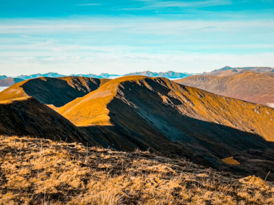 Inversion views from Geal-Charn, looking towards Aoncah Beag and Beinn Eibhinn