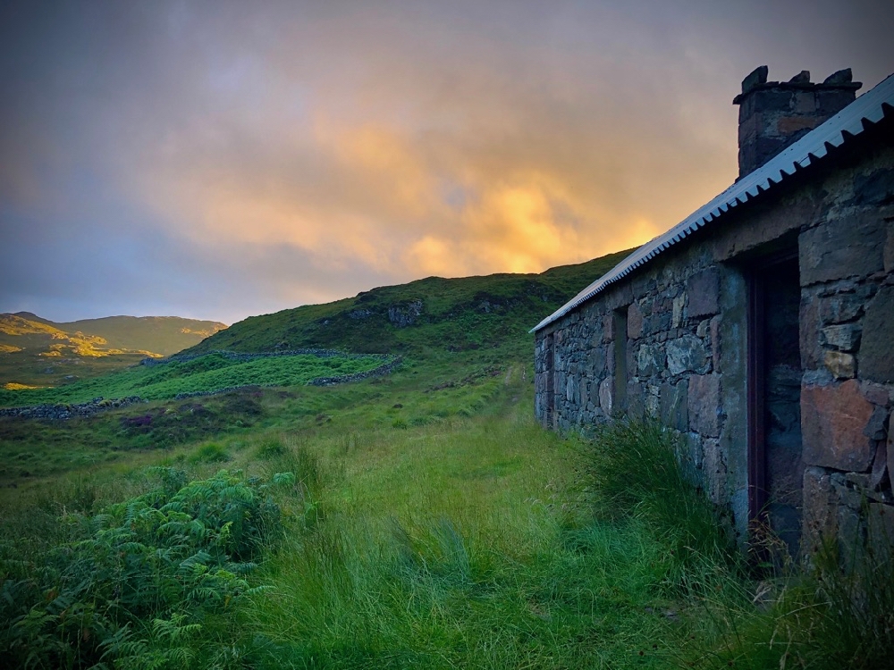 Suileag Bothy at sunset