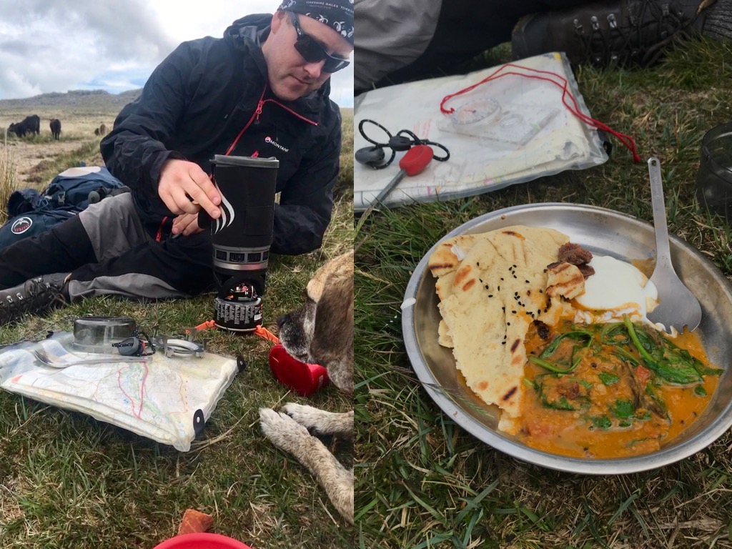 Rehydrating tarka dhal in Dartmoor